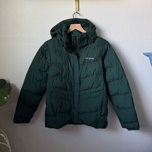 Columbia Forest Green Hooded Puffer Jacket